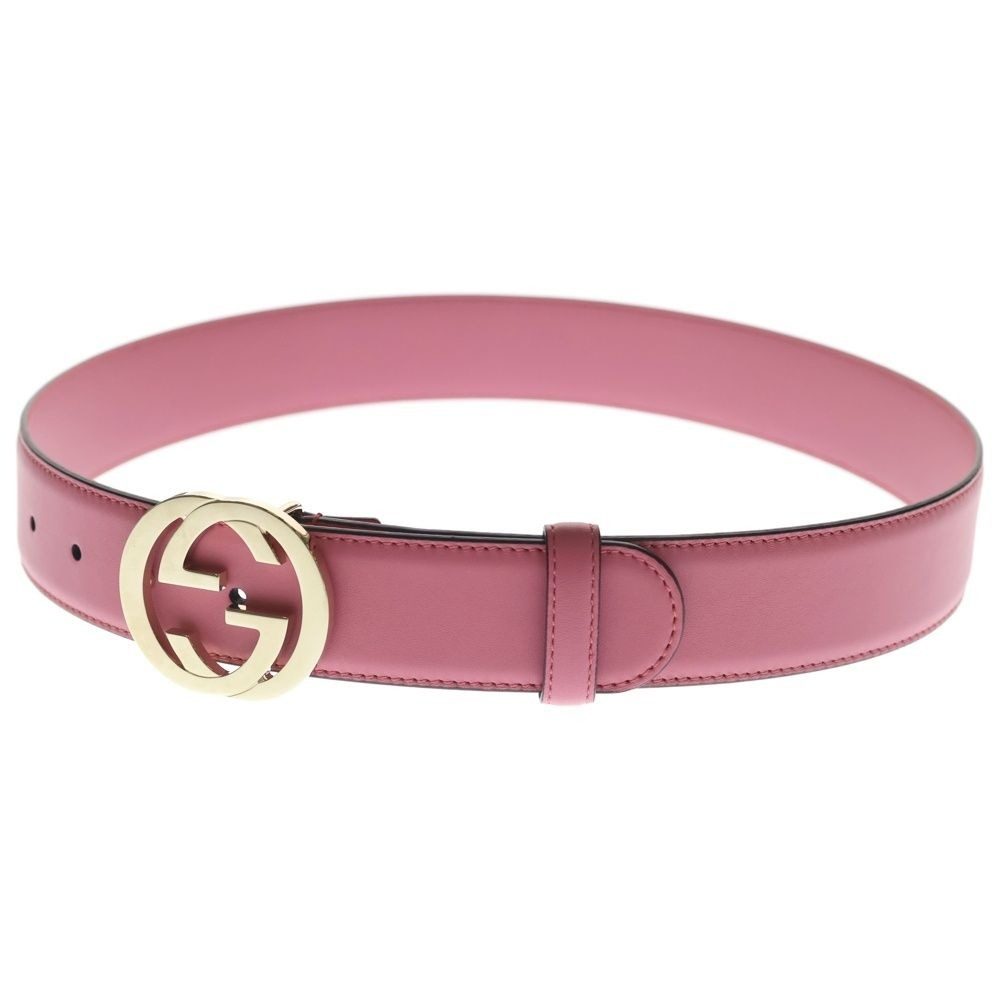 Gucci Interlocking Leather Belt Pink Gold