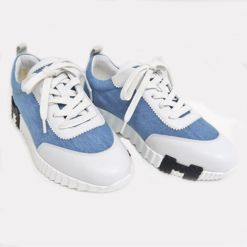 Hermes Bouncing Sneakers Size 38.5 Blue White Apparel — view 2