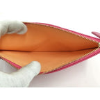 Chanel Quilted Pouch Set Leather Orange Pink Ap3659 — view 7