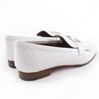 Hermes Moccasins Paris Royale Silver Buckle with Fringe Leather Belt — view 3