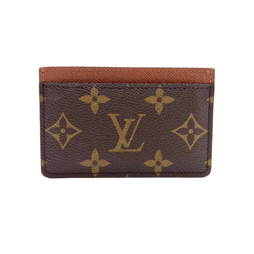 Louis Vuitton Card Holder Sample Monogram Leather Brown Case