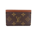 Louis Vuitton Card Holder Sample Monogram Leather Brown Case