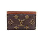 Louis Vuitton Card Holder Sample Monogram Leather Brown Case