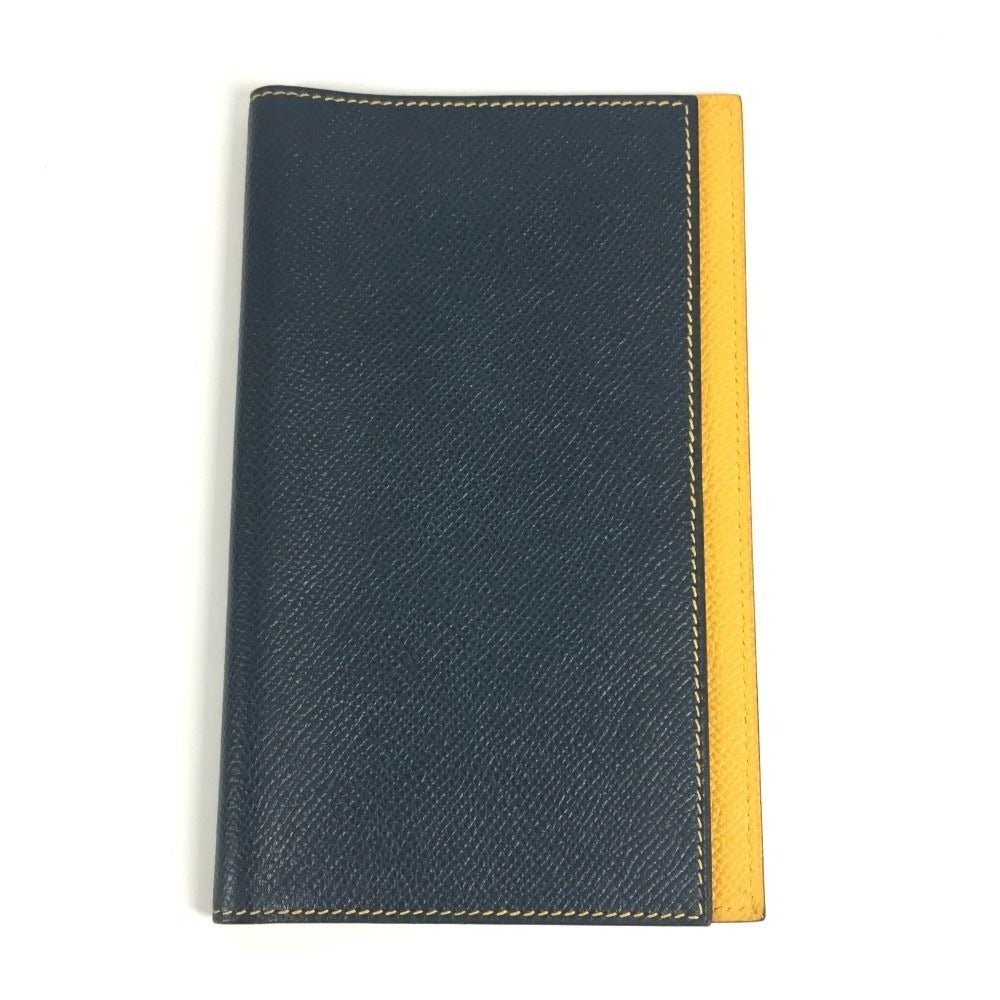 Hermes Notebook Cover Agenda MM PM Leather Navy