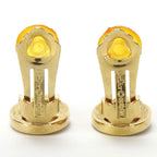 Christian Dior Earrings Gold CD Logo GP Plated Rhinestone Accessories — view 4
