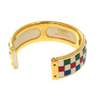 Hermes Checker Metal Leather Multicolor Gold Hardware Bangle Accessories 1151 — view 3