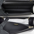Chanel Chain Wallet Ap4653 Grained Shiny Calfskin Black Gold Hardware — view 6