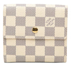 Louis Vuitton Damier Azur Portefeuille Elise White Leather