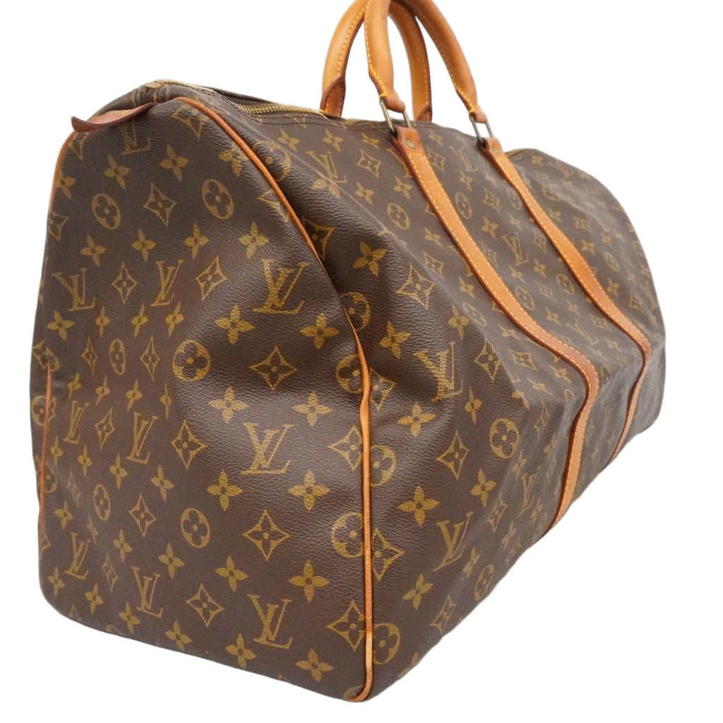 Louis Vuitton Boston Bag Monogram Keepall 55 Brown — view 2
