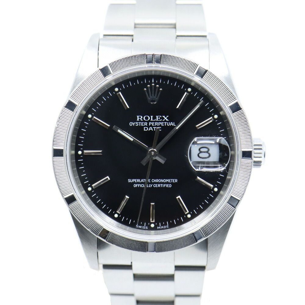 Rolex Oyster Perpetual Date Black Bar-p Watch