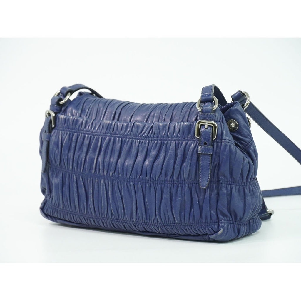 Prada Nappa Leather Shoulder Bag Navy — view 2