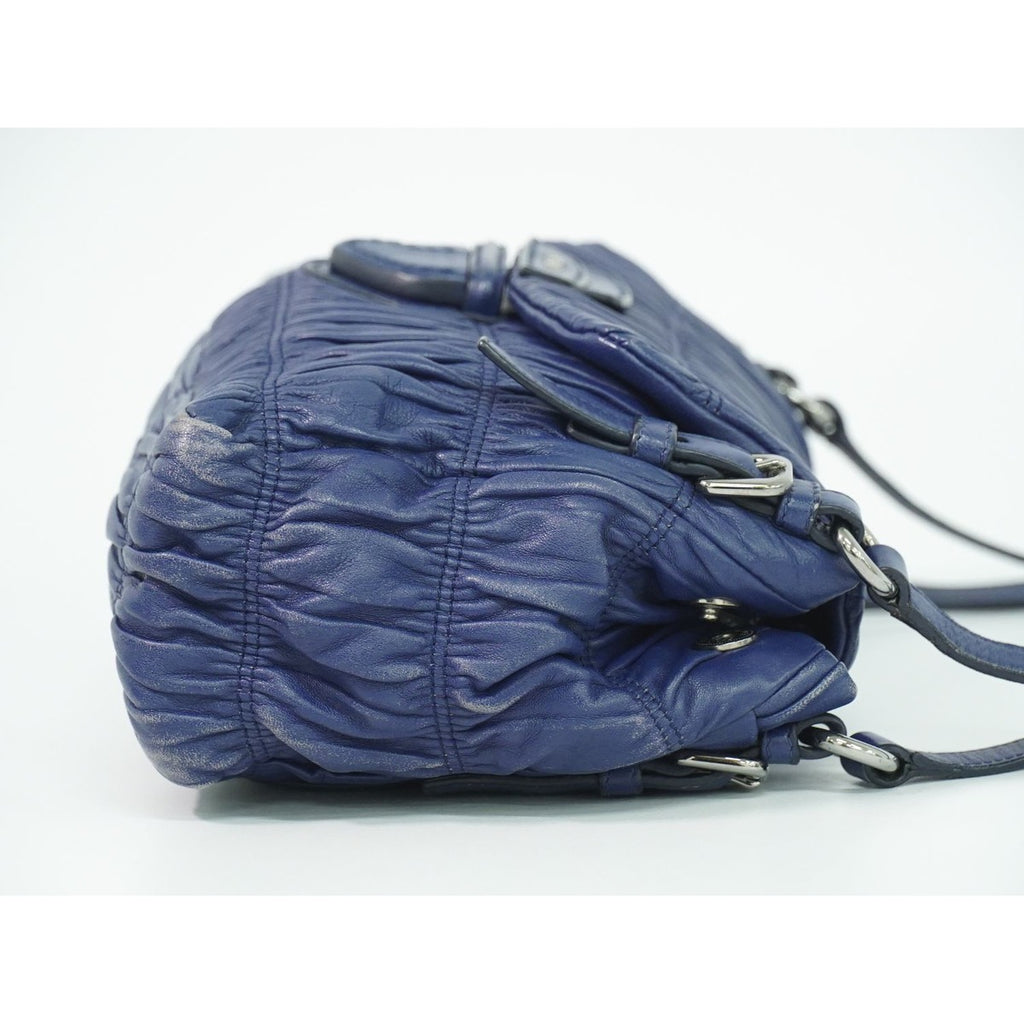 Prada Nappa Leather Shoulder Bag Navy — view 4