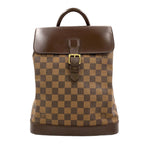 Louis Vuitton Soho Damier Ebene Leather Brown Backpack Gold