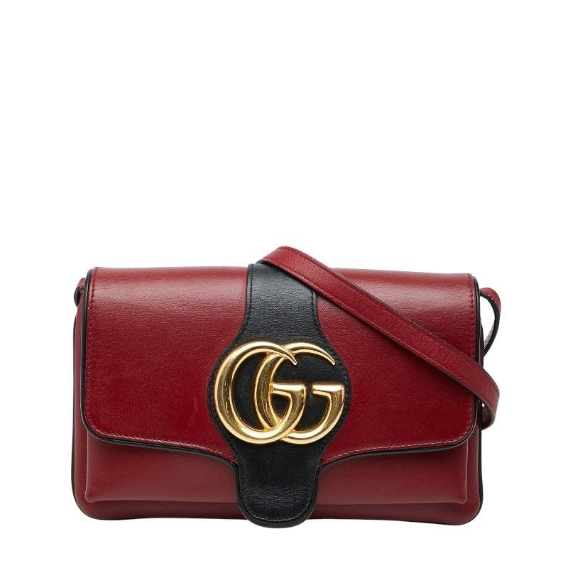 Gucci GG Marmont Ally Crossbody Bag Red Black Leather