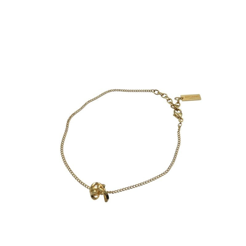 Saint Laurent Opium Monogram Twisted Metal Gold Bracelet 1496 — view 2