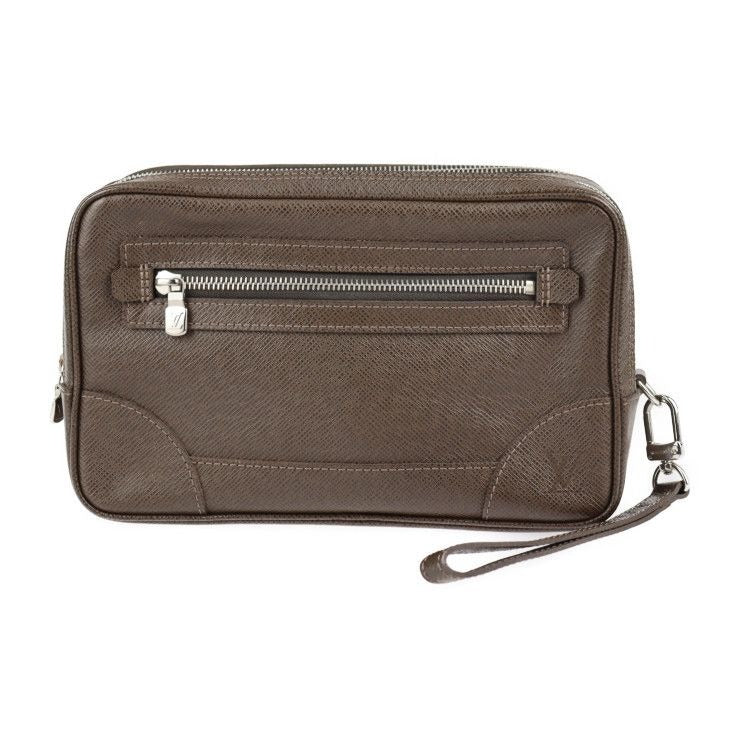 Louis Vuitton Pavel Second Bag Leather Grizzly Brown Silver Hardware