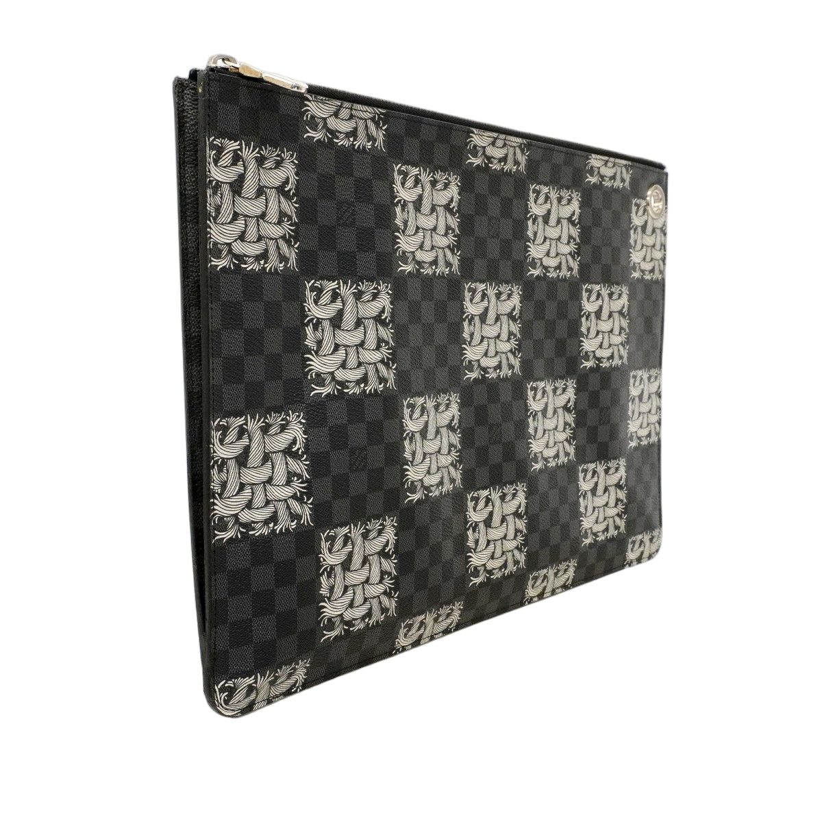 Louis Vuitton Clutch Damier Graphite Pochette Jour GM Black Gray Christopher — view 2