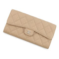 Chanel Wallet Quilted CC Logo Classic Long Flap Lambskin
