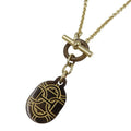 Hermes Chaine D'ancre Buffalo Horn Metal Brown Gold Necklace 1429