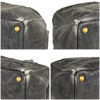Prada Canapa Tote Shoulder Bag 2-Way Denim Canvas Black — view 6