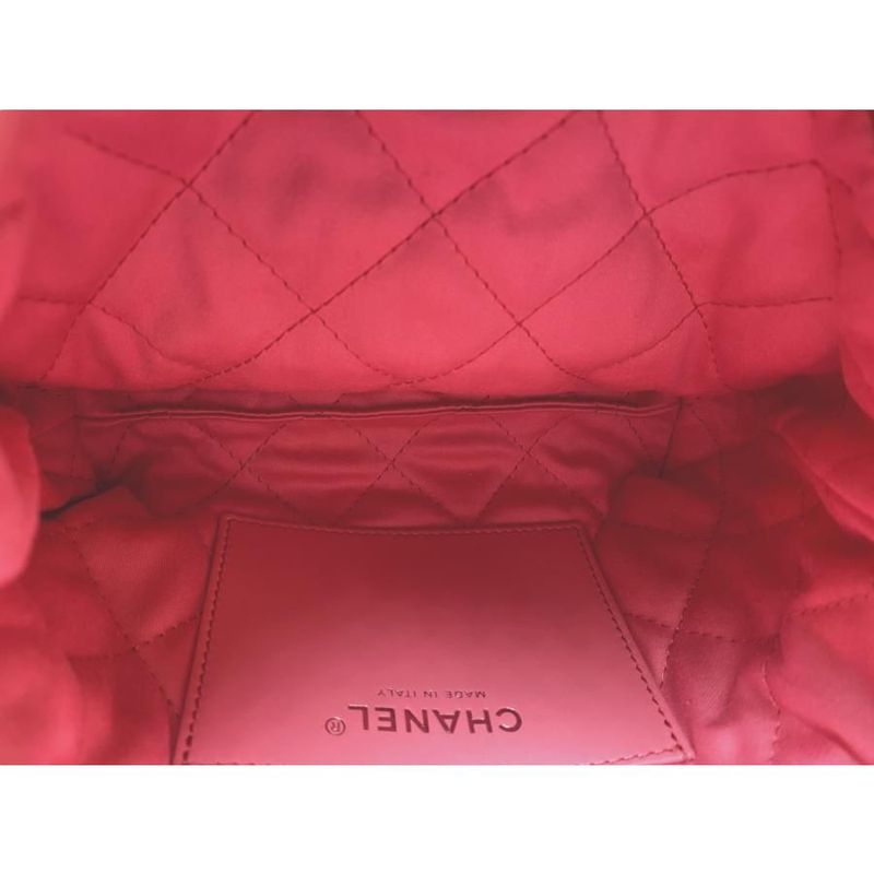 Chanel 22 Mini Shoulder Bag As3980 Shiny Calfskin Logo Chain Pink — view 7