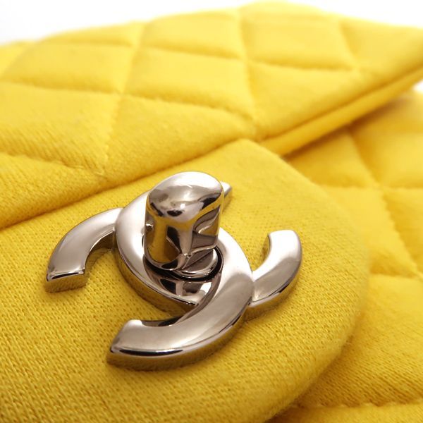 Chanel Quilted 20 Chain Shoulder No 19 Cotton Yellow Mini — view 6