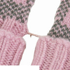 Gucci Fingerless Gloves Pink Gray Cashmere GG Logo — view 4