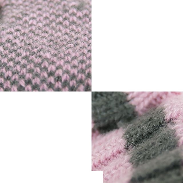 Gucci Fingerless Gloves Pink Gray Cashmere GG Logo — view 5