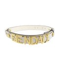Versace Fendace Fendi 8 C0662 Leather Metal White Gold Belt 1891