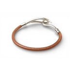 Hermes Bangle Bracelet Jumbo Brown Silver — view 3
