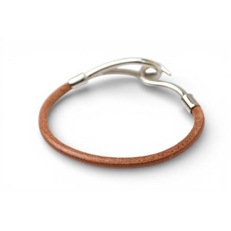 Hermes Bangle Bracelet Jumbo Brown Silver — view 3