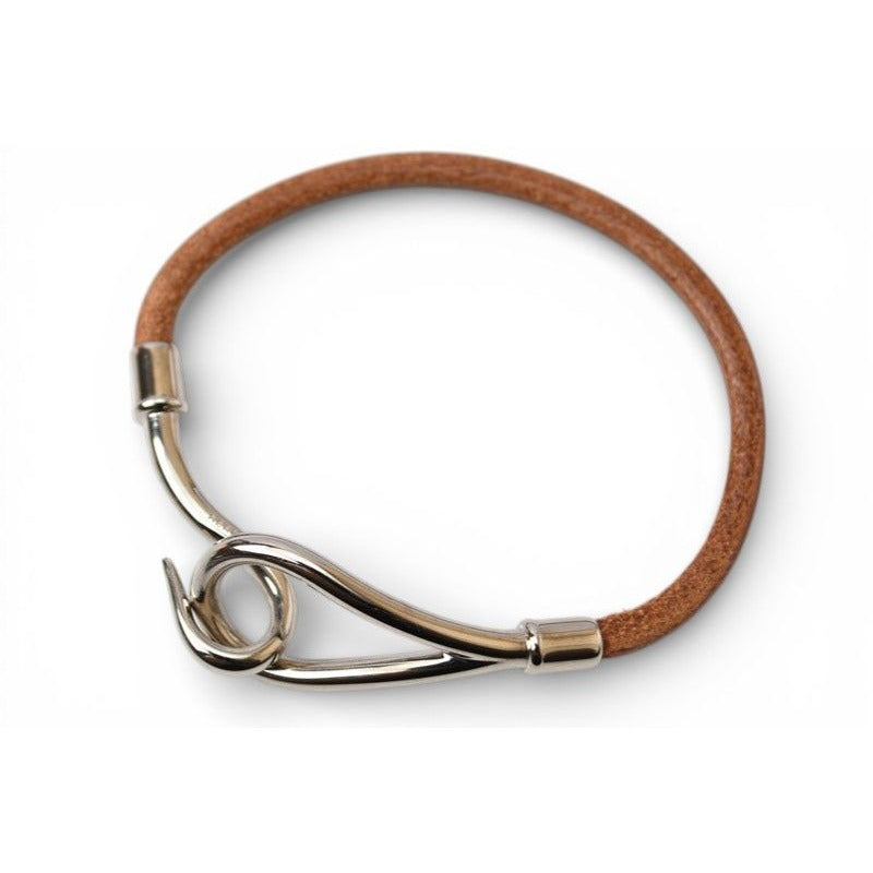 Hermes Bangle Bracelet Jumbo Brown Silver