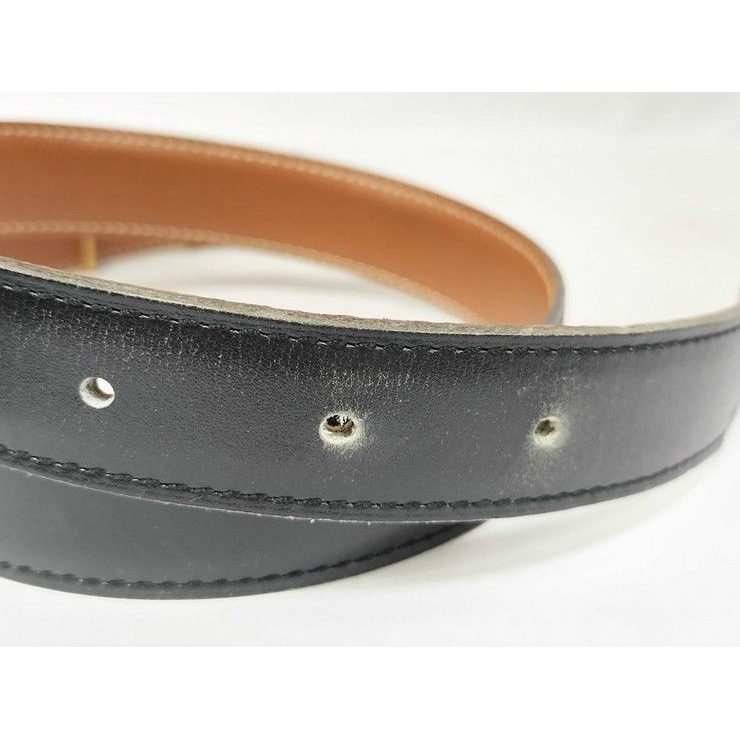 Hermes Belt Mini Constance Black Gold Leather Hhardware — view 8
