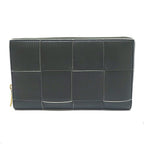 Bottega Veneta Cassette Zip Around Wallet RFID Intrecciato Leather
