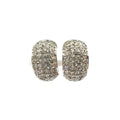 Dior Rhinestone Half Hoop Metal Color Stone Clear Silver Earrings