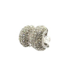 Dior Rhinestone Half Hoop Metal Color Stone Clear Silver Earrings — view 2