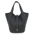 Hermes Handbag Picotin Lock 18 PM Taurillon Clemence Black Silver
