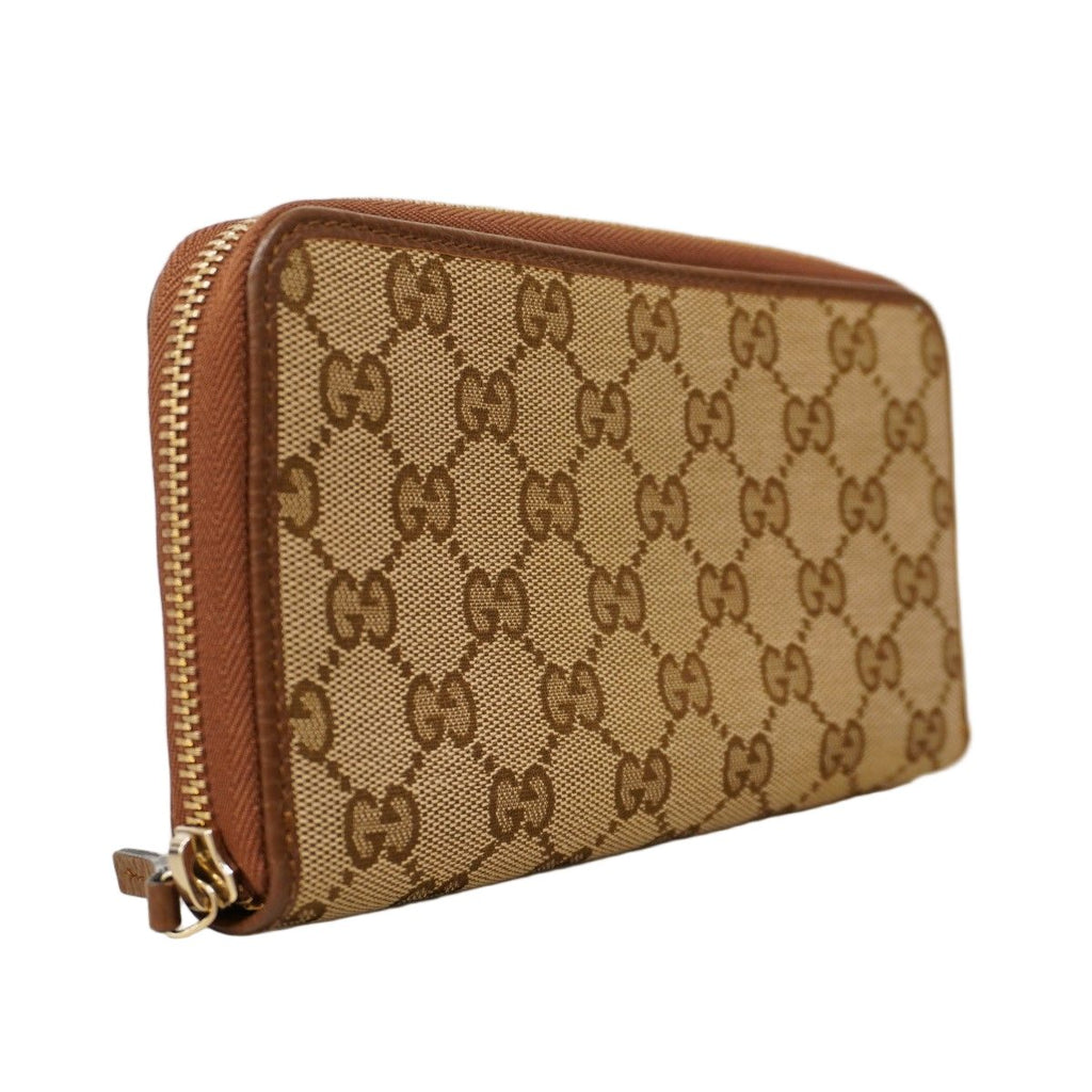 Gucci Wallet GG Canvas Brown Champagne Gold — view 2
