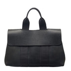 Hermes Valparaiso PM Handbag Black Toilet Blanc Leather Canvas