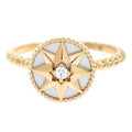Dior Rose Des Vins Ring 18k Yellow Gold Mother of Pearl Diamond 53