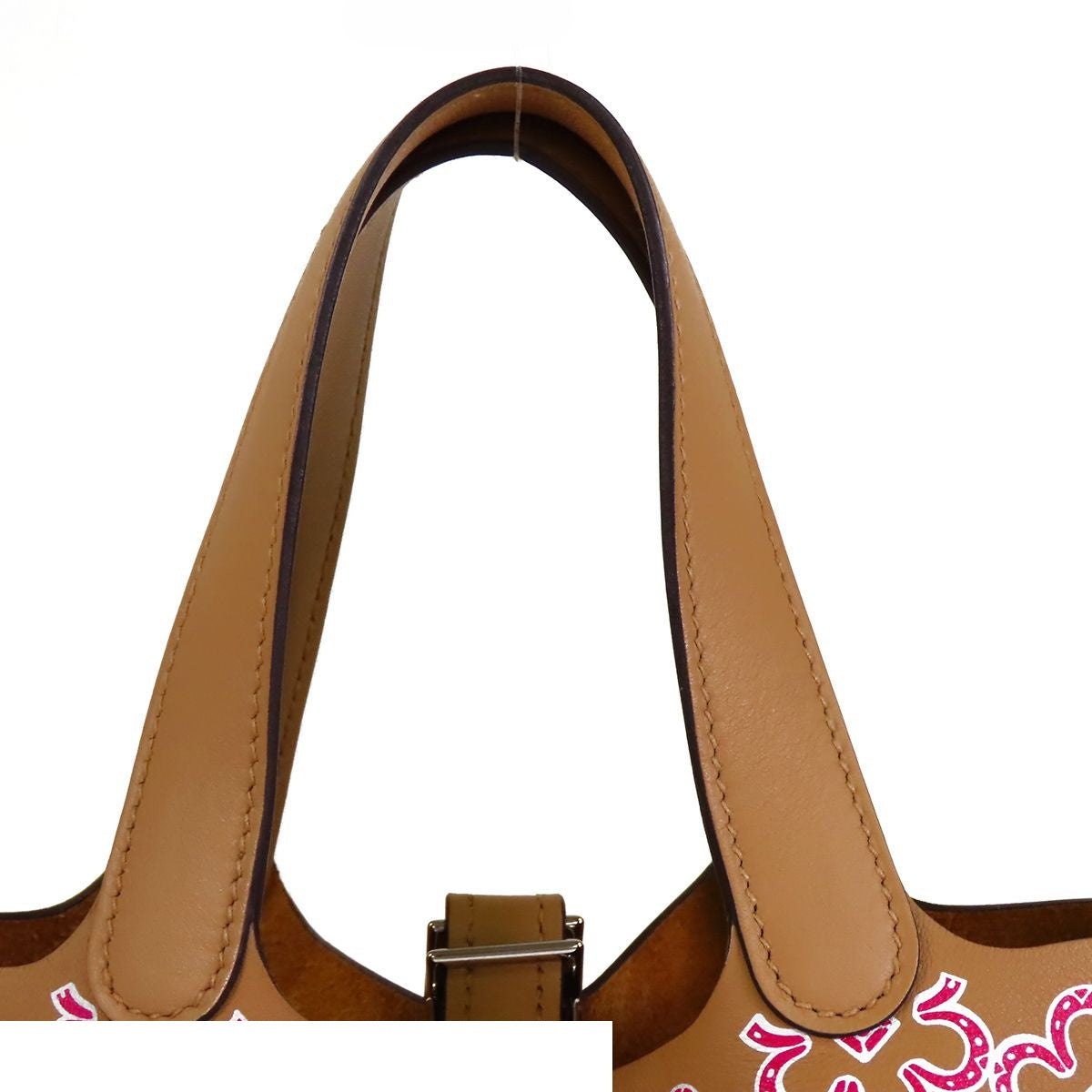 Hermes Picotin Lock Micro Chai Rose White Silver Swift Lucky Daisy Handbag — view 4