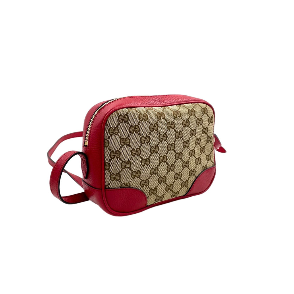 Gucci GG Canvas Leather Beige Red Shoulder Bag Gold — view 2