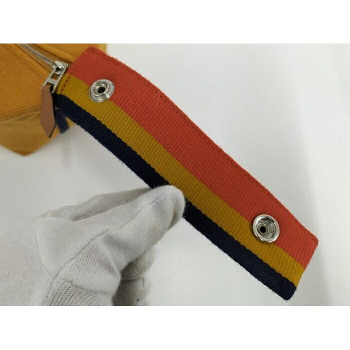 Hermes Handbag Brid a Black PM Wool Mustard — view 8