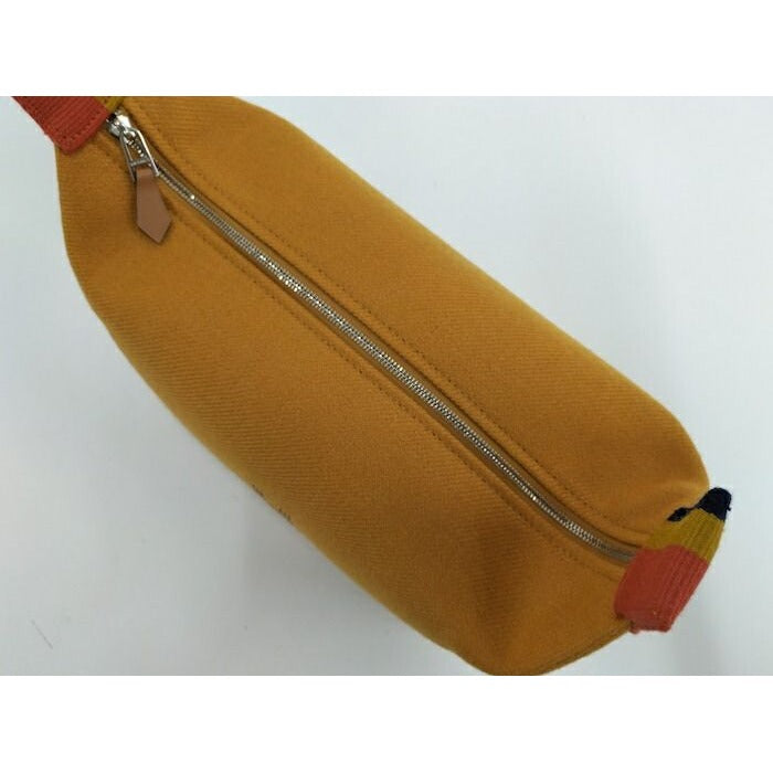 Hermes Handbag Brid a Black PM Wool Mustard — view 9