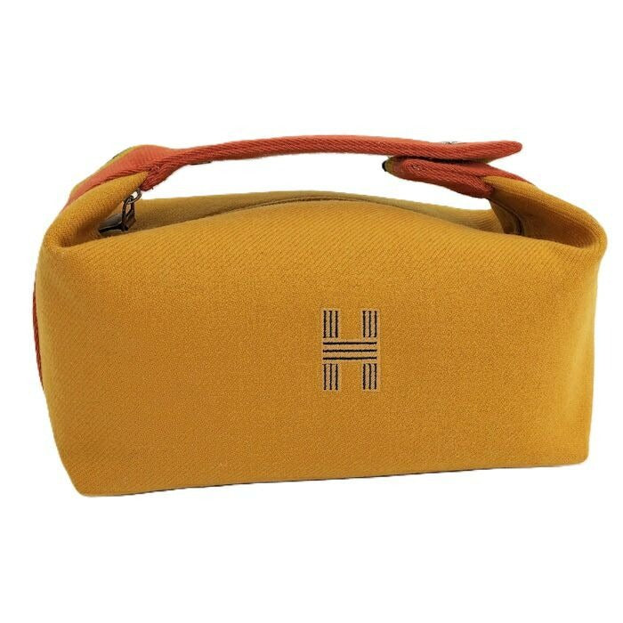 Hermes Handbag Brid a Black PM Wool Mustard