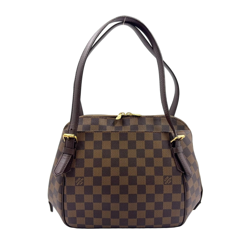 Louis Vuitton Belem Damier Ebene Leather Brown Shoulder Bag Gold