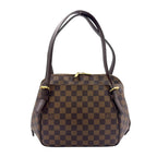 Louis Vuitton Belem Damier Ebene Leather Brown Shoulder Bag Gold