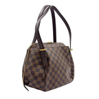 Louis Vuitton Belem Damier Ebene Leather Brown Shoulder Bag Gold — view 2