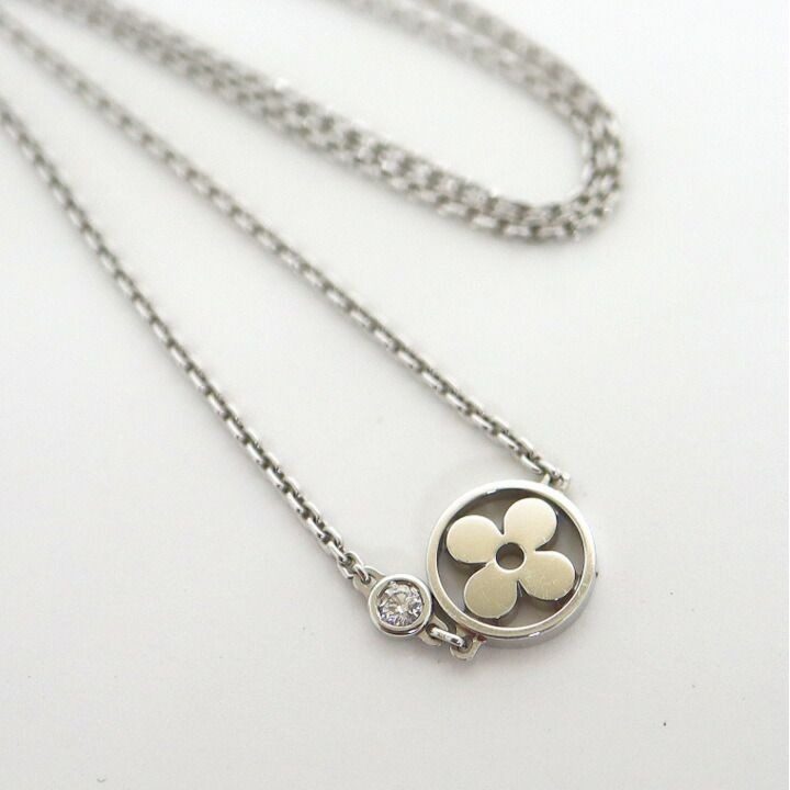 Louis Vuitton Pendentif Necklace Monogram Idylle White Gold