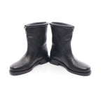 Chanel Boots CC Logo Chain Short Black Leather — view 3